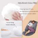 60 Inch Pregnancy Pillow for Sleeping, Extra Large U Shaped Body Pillow, Maternity Pillow for Pregnant Women with Velvet Cover (Dark Grey)
