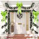 2 Pcs Lime Green Christmas Decorations Big Lime Green Christmas Bow Large Plush Bows for Wreath Tree 16 x 11 Inch Topper Bow Ornament for Xmas Home Front Door Outdoor Garland Decor