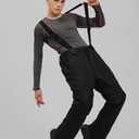 YEEFINE Men's Waterproof Snow Ski Pants Insulated Warm Winter Outdoor Snowboard Bibs with Suspenders (Medium, Black)