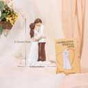 Wedding Cake Toppers Bride and Groom Gift, Hand-Painted Resin Sculpture of Embracing Bride and Groom, Romantic Gifts for Couples Anniversary Engagement Valentines Day Gift Ideas