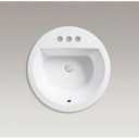 KOHLER K-2714-4-58 Bryant Round Drop-In Bathroom Sink with Centerset Faucet Holes, 4", Thunder Grey