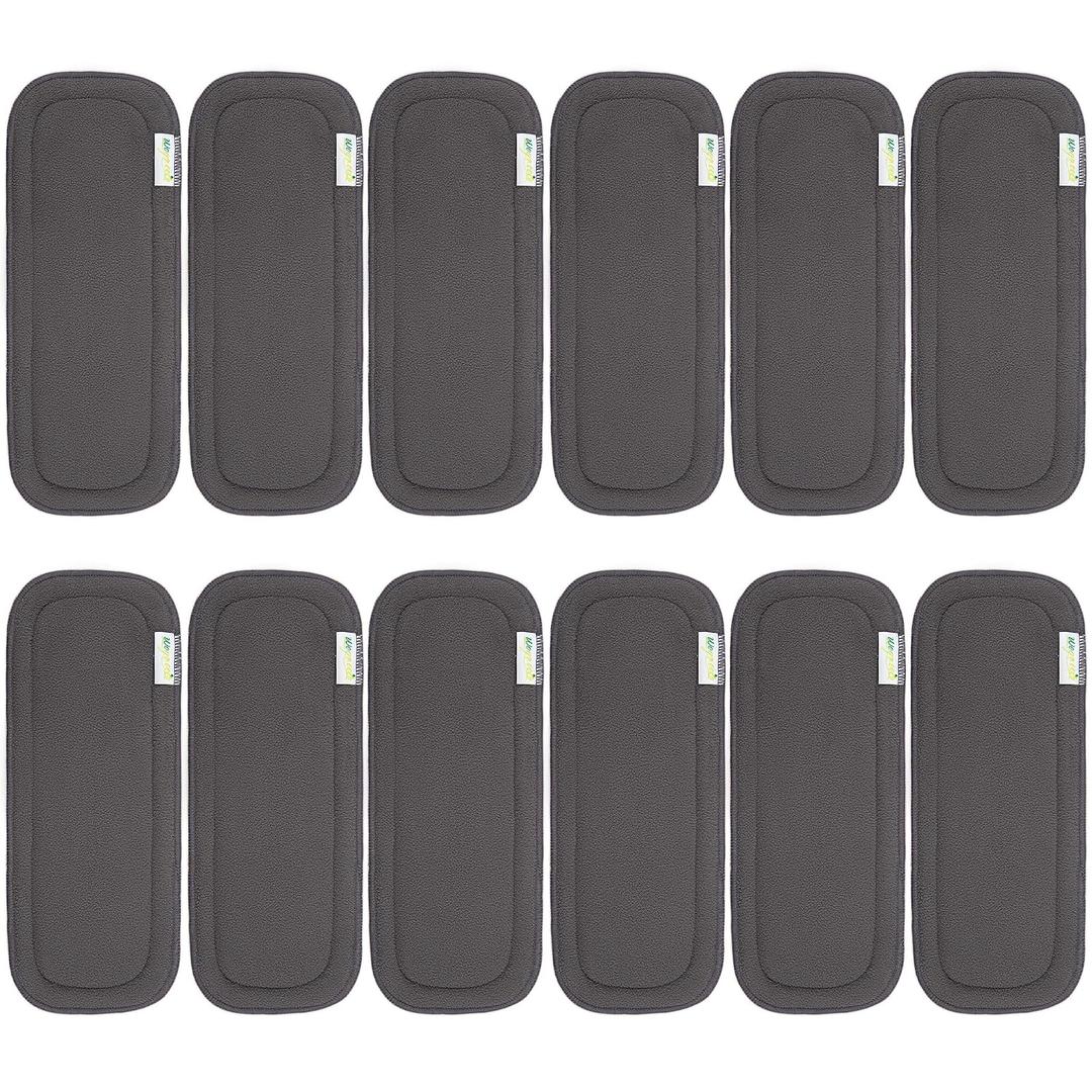 Wegreeco Reusable Soft 5 Layers 12 Pack Charcoal Inserts for Baby Cloth Diaper,High Absorbing Washable Liners