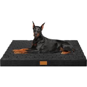 Patas Lague Orthopedic Jumbo Dog Bed for Extra Large Dogs 56''X40'', Waterproof Soft Warm Comfortable Egg Crate Foam Jumbo Pet Beds Mat with Removable Washable Cover and Nonskid Bottom, Black