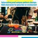 Jingmore Rubber Bar Mat for Bartending Coffee Bar Mat for Countertop Non Slip No Spill Tiki Table Pad for Home Cocktail Accessories(24 x12 Inch,Happy Hour Somewhere)