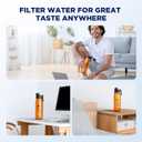 Filtered Water Bottle, Membrane Solutions C3 Water Bottle Filter with Replaceable ACFX2 Filter Cartridge, Portable Water Filter 36oz BPA-Free for Travel, Hiking & Camping Drinking use(Orange)