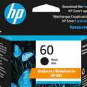 HP 60 Black Standard Yield Ink Cartridge, Prints Up to 200 Pages