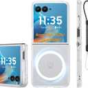 for Motorola Razr + Plus 2025 Case/Plus 2024 Case with MagSafe, [No Screen Protection] Slim Matte Translucent Shockproof Phone Case for Moto Razr + 2025/ Moto Razr + 2024 (Frosted Clear)