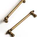 Antique Brass Zinc Alloy Cabinet Pulls - 5"(128mm) Hole Center Classic Vintage Drawer Handles,Kitchen Cupboard Bathroom Dresser Cabinet Hardware Handles