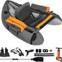 Fishing Float Tube with Adjustable Backpack Straps, Storage Pockets, Fish Ruler, Fly Fishing Boat with Pump, Oar, Rod Holder and Mount, Fins, 350LBS Load Bearing Capacity, FT003