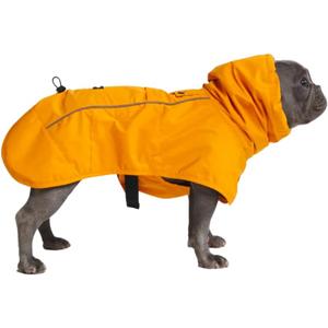 Spark Paws Dog Raincoat, Waterproof Windproof Rain Jacket, for Small Medium Large Extra Large Dogs, Reflective Breathable Full-Body Coverage Dry Suit - Mustard Yellow - L