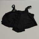 Women's Bikini Top Tankini Tops Push Up Bathing Suit Top Flounce Swimsuit Tops Swim Bra for Large Bust (Black, XX-Large)