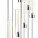 Floor Candle Holder with Acrylic Lampshade, 49.2in Tall Acrylic Candlestick Holder for Taper LED Candles, Silver Candelabra Centerpiece for Table Wedding Party Event Reception Home Decoration (Silver)