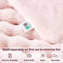 JONIYEAR Decorative Soft Fluffy Bubble Faux Rabbit Faux Fur Throw Blanket 50" x 60",Reversible Cozy Accent Thick Warm Furry Blankets for Winter,Lovely Cute Washable Plush Fuzzy Blanket for Women, Pink