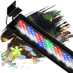 Led Aquarium Light, Full Spectrum Fish Tank Lights, 10/20 Gallon Freshwater Fishtank Hood Lighting for Grow Fish, Plants, Adjustable from 19 to 24 Inch