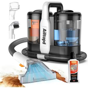 Ailltopd Portable Carpet & Upholstery Cleaner Machine, 15Kpa Powerful Suction & Couch Cleaner Machine, Deep Stain Cleaning for Carpet, Car, Pets, Stairs, Sofa with Self-Cleaning Tool