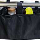 Wheelchair Bag Walker Storage Bag, Under Seat for Wheel Rollator, Rollator Bag Tote Organizer Pouch Storage to Walkers for Senoirs, Walker Accessories (Black, Medium)