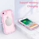 Anuck for iPhone SE Case 2022/2020, iPhone 8/7 Case Wavy Edge Clear Back Design, Anti-Slip Grip Cute Wave Curly Frame Shape Shockproof Soft TPU & Hard Bumper Protective Phone Cover, Clear Pink