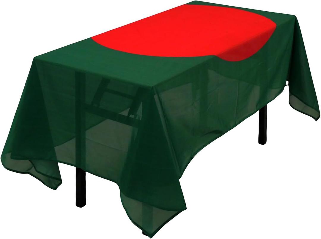 Rectangular Tablecloth Bangladesh Bangladeshi Flag Tablecloth Fade-Resistant Washable National Flag Tablecloth, Suitable for Kitchen Dining Family Gatherings and Outdoor Events,59 Inches * 83 Inches.
