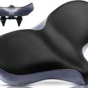 X WING New-Age Noseless Bike Seat Cushion for Men & Women - Extra Padding & Wide - Suitable for City, Electric, Stationary Bikes - Compatible with Peloton Bikes  Wide Winged Bike Seat with Cushion (Black Mega)