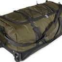 110L/140L Expandable Soft-Sided Foldable Duffle Bag with 2 Rubber Wheels,Packable 32 Rolling Carry-On with Multi-Pockets & Compartments, Army Green