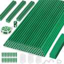 Cludoo 342PCS Garden Stakes Set with 100 Sets Fiberglass Plant Stakes Sticks Supports and Accessories, DIY 4ft 5ft 6ft 7ft Tomato Stakes for Tomato, Vegetables, Pepper, Indoor Outdoor Spring Plants