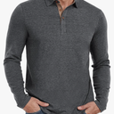 Veboon Mens Polo Short/Long Sleeve Shirt Classic Button Basic Solid Color Designed Collared Polo Shirt Fashion Casual Shirts Size S