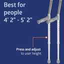 Medline Aluminum Forearm Crutches, Pack of 2 Youth, 4'2" - 5'2"