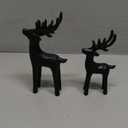 2 Set Modern Christmas Decor Neutral Christmas Reindeer Decor Resin Deer Statues Figurines Elk Statues for Neutral Modern Living Room Bedroom Office Bookshelf Desk Ornaments(Black,Small)