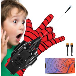 HNCSFW Spider Silk Launcher for Kids,Web Shooters- USB Type c Charging, Launch Distance 8ft - Can Grab Small Objects-Variety of Play Modes (Black) Kids Edition