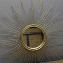 MAIKAILUN Sunburst Mirror, 24" Boho Mirror, Gold Sun Decorative Mirrors for Wall Decor, Small Mid Century Modern Small Living Room