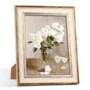 RIVERVALLA 8x10 Picture Frames Vintage White Gold Line Picture Frame Antique Retro Photo Frame Wall Hang Desktop Decor Display Mothers Day Birthday Gifts for Mom Grandma Women