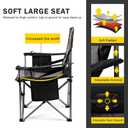 FAIR WIND Oversized Padded Camping Chair with Footrest Stool Heavy Duty Cooler Bag Chair for Fishing, Tailgating, Sports Games, Backyard - Support 300 LBS Blue
