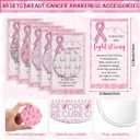 2 x Geelin 40 Sets Breast Cancer Awareness Accessories for Women Mini Pocket Mirrors Pink Ribbons Portable Round Makeup Mirror with Think Pink Fight Card for Charity Recognition Public Event Survivor