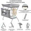 Portable Baby Changing Station with Adjustable Height - Foldable Diaper Table with Wheels,Waterproof Pad, Safety Belt & Large Storage Racks, Ideal for Newborn and Infants (Light Grey)