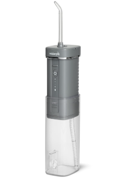 Waterpik Cordless Slide Professional Water Flosser, Portable Collapsible for Travel and Storage, with Travel Bag and 4 Tips, ADA Accepted, Rechargeable and Waterproof, Modern Gray WF17CD0171