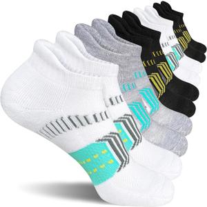 suaskk Womens Athletic Cushioned Anti-Blister Comfort Running Ankle Socks 5 Pairs, size 6-9