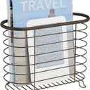 mDesign Newspaper and Magazine Rack for Bathroom, Office, Den - Bronze