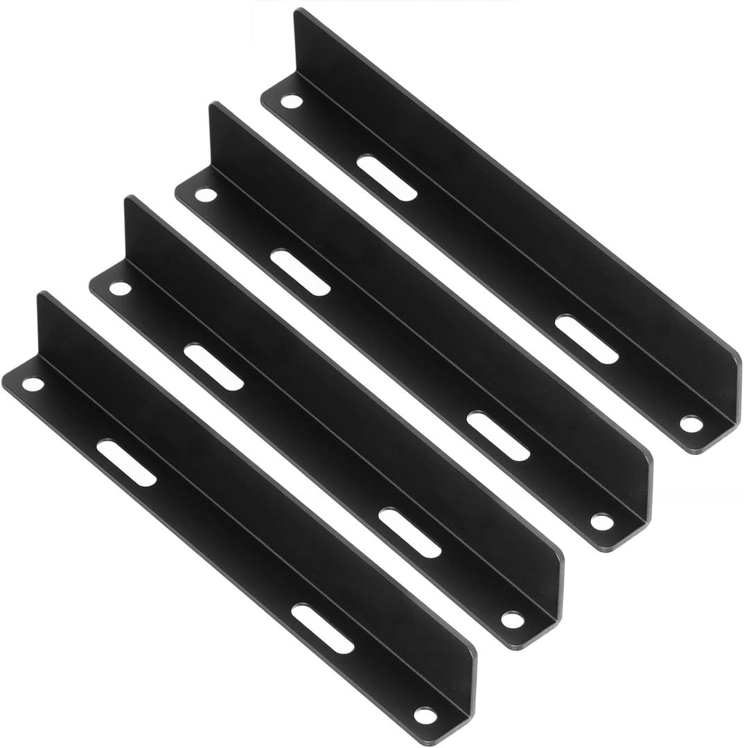 4 Pack Slotted LShaped Bracket, Black Corner Brace