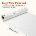 White Gift Wrapping Paper, 36" x 1200" (100') Craft Paper Roll