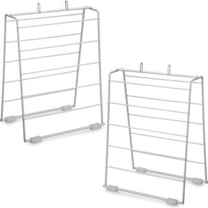 Yaomiao 2 Packs Deli Bag Dispenser Metal Grocery Bag Stand Plastic Grocery Bag Holder Portion Bag Dispenser White Coated Wire Bag Holder for Retail Store Home Restaurant, 9 x 6 x 12 Inch