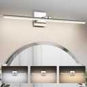 LED Bathroom Vanity Light, Modern Bathroom Light Fixture Over Mirror (3000K/4000K/6000K, Dimmable), Vanity Light Bar with Angle Adjustable, 32 Inch, Chrome
