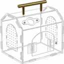 5.9" x 4.7" x 5.5" Acrylic Jumping Spider & Tarantula Enclosure Transparent Insect Terrarium with Handle & Magnetic Door for Reptiles, Amphibians & Spiders