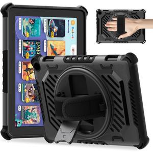 ROISKIN for Flre HD 8 & 8 Plus Case 12th/10th Generation (2024/2022/2020 Release) with 360 Kickstand Hand Strap for Kids