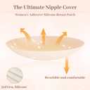 5 x Hotoo Nipple Covers for Women, Breathable and sticky Nipple Pasties, Reusable Silicone Body Pasties for Strapless Dresses (Coffee)