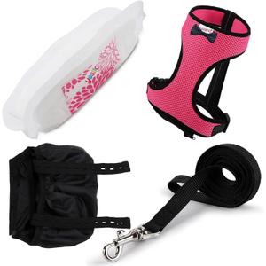 Adjustable Chicken Harness & Diaper with 5.4ft Leash | Escape-Proof Breathable Mesh | Outdoor Walking Training for Hens Ducks & Chicks | Stop Droppings & Feather Mess (Small, Pink)