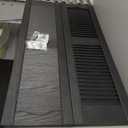 Ekena Millwork Lifetime Vinyl LL1S12X04300BL Standard Cathedral Top Center Mullion, Open Louver Vinyl Shutters, w/Installation Shutter-Lok's & Matching Screws (Per Pair), 12"W x 43"H, Black