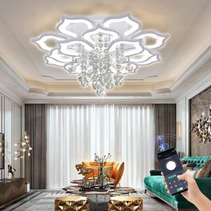 Crystal Flower Ceiling Light,LED Flush Mount Chandelier,16 Petal,31.5in
RGB Backlight,APP & Remote Control,3CCT Dimmable,Timer Function,Luxury Crystal Petal Ceiling Lamp for Living Room Bedroom
