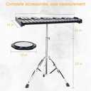 Professional 32 Note Glockenspiel Xylophone Bell Kit for beginner :Muted Practice Pad Percussion Kit for Adult, with Three Types of Drumsticks, Adjustable Stand & Carrying Bag