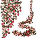 10 Pcs 82FT Flower Garland, Artificial Rose Garland Flowers Plants Fake Flower Hanging Rose Ivy, Birthday Party Valentine's Day Wedding Wall Arch Decor