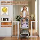 Mumeasy Baby Gate Extra Wide, 29.5"- 51.5" Pressure Mounted Dog Gate with Walk Through Door, Auto Close Pet Gate for Stairs,Doorways,House